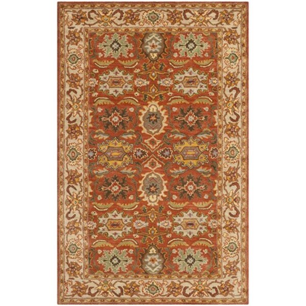 Safavieh Heritage Hand Tufted Runner Rug- Rust - Beige- 2 ft. 3 in. x 12 ft. - HG734D-212
