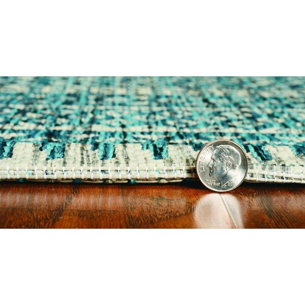 Homeroots 47 x 31 in. Teal Polypropylene Rug - 375203