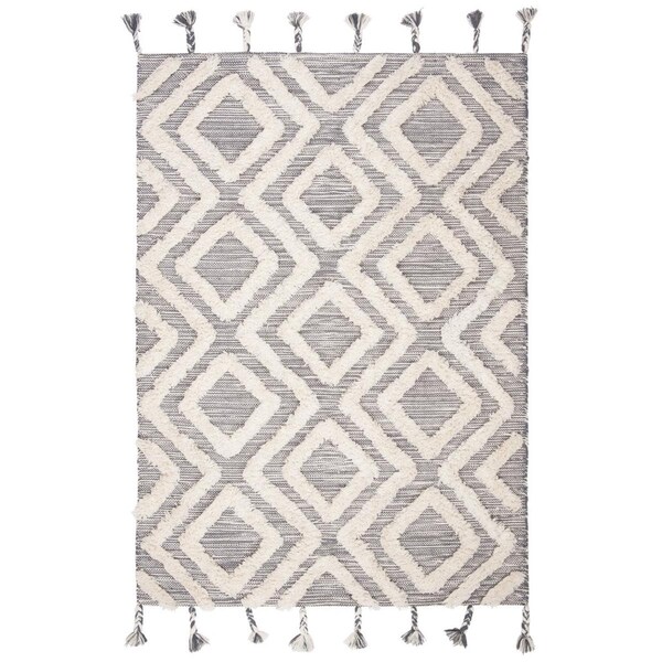 Safavieh 3 x 5 ft. Kenya Hand Tufted Rectangle RugGrey & Ivory - KNY331F-3
