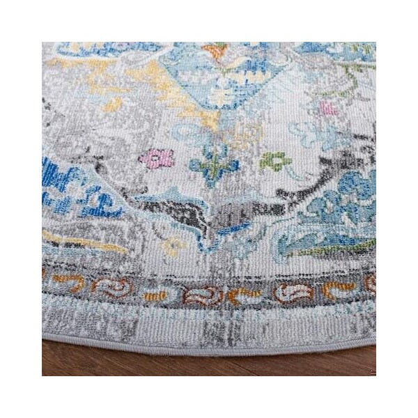 Safavieh 8 x 10 ft. Aria Bohemian Rectangle Power Loomed Rug - Gray & Blue - ARA129F-8