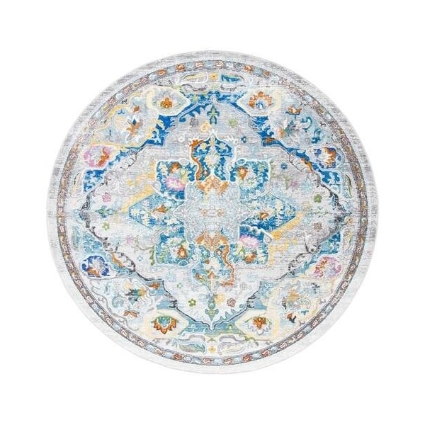Safavieh 8 x 10 ft. Aria Bohemian Rectangle Power Loomed Rug - Gray & Blue - ARA129F-8
