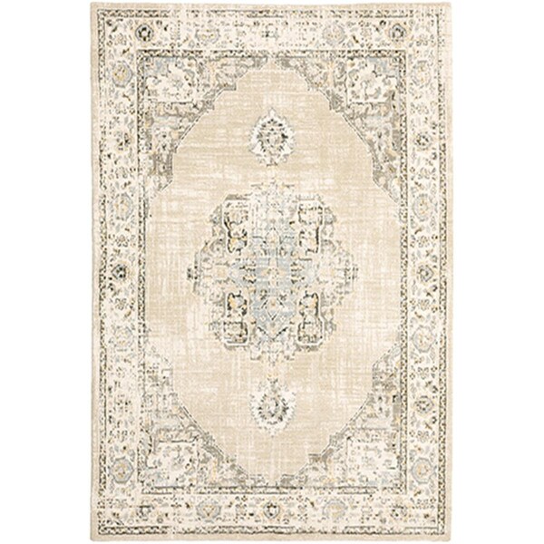 Oriental Weavers 3 ft. 3 in. x 5 ft. 2 in. Andorra 303D RectangleArea RugBeige - A303D0117170ST