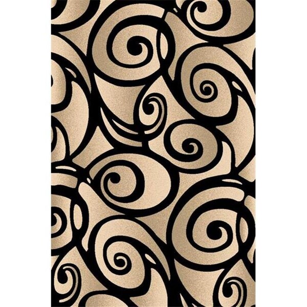 A Cd 4 x 6 Sculpture Hand Carved Indian Rug - Black & Burgundy - S-2413