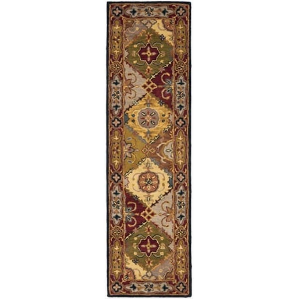 Safavieh 2 ft. - 3 in. x 6 ft. Runner- Traditional Heritage Multi And Red Hand Tufted Rug - HG512B-26