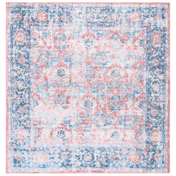 Safavieh 6 x 6 ft. Saffron Square Power Loomed Area RugRust & Blue - SFN557P-6SQ