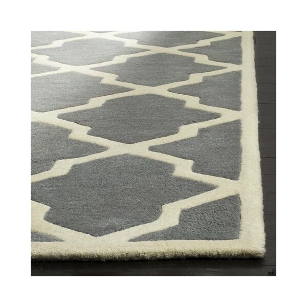 Safavieh 3 Ft. x 5 Ft. Rectangle- Contemporary Chatham Dark Grey And Ivory Hand Tufted Rug - CHT735D-3