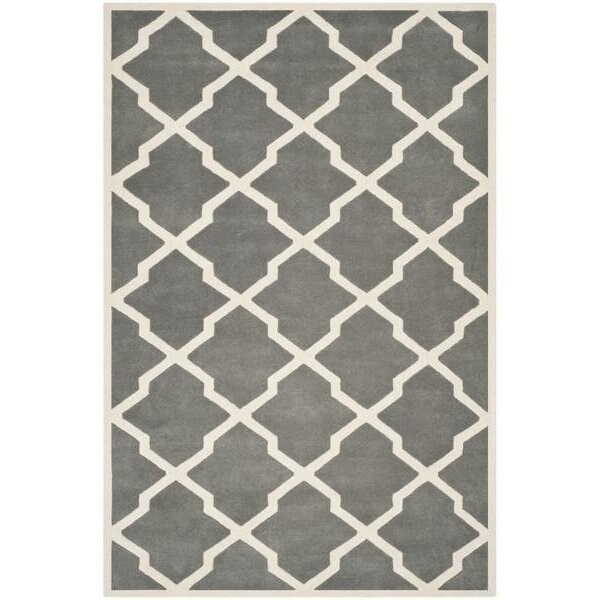 Safavieh 3 Ft. x 5 Ft. Rectangle- Contemporary Chatham Dark Grey And Ivory Hand Tufted Rug - CHT735D-3