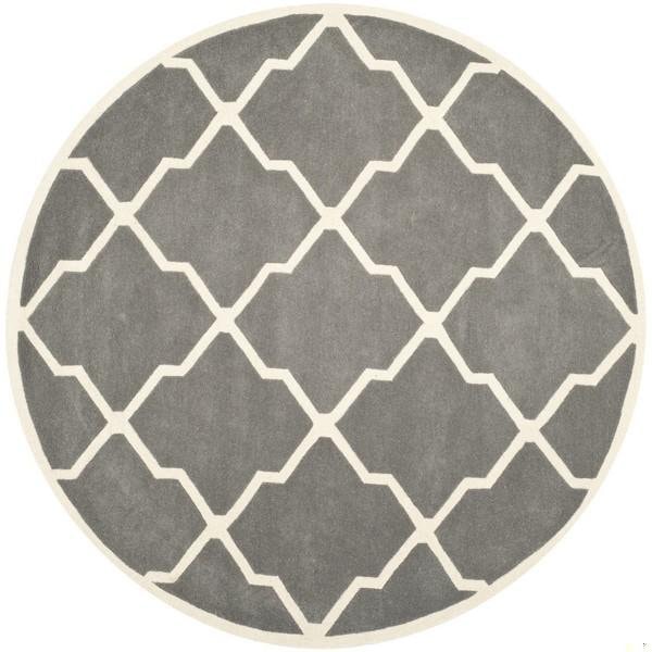 Safavieh 3 Ft. x 5 Ft. Rectangle- Contemporary Chatham Dark Grey And Ivory Hand Tufted Rug - CHT735D-3