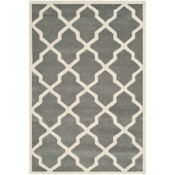 Safavieh 3 Ft. x 5 Ft. Rectangle- Contemporary Chatham Dark Grey And Ivory Hand Tufted Rug - CHT735D-3