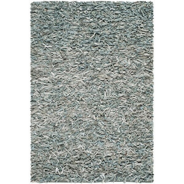 Safavieh 3 x 5 ft. Small Rectangle Shag and Flokati Leather Shag Light Blue Hand Knotted Rug - LSG511L-3