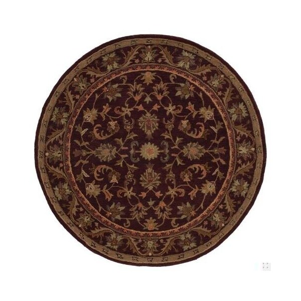 Safavieh 3 x 5 ft. Accent Traditional Antiquity- Wine and Gold Hand Tufted Rug - AT52B-3