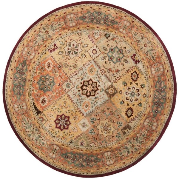 Safavieh 6 x 6 ft. Persian Legend Hand Tufted Round Area RugRed & Rust - PL812A-6R