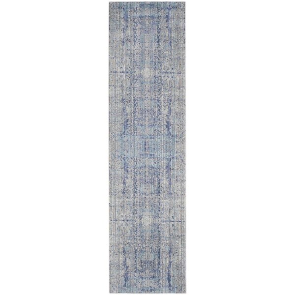Flowers First 2 ft. 3 in. x 6 ft. Mystique Power Loomed Runner Rug, Light Blue & Multi Color - FL1862554
