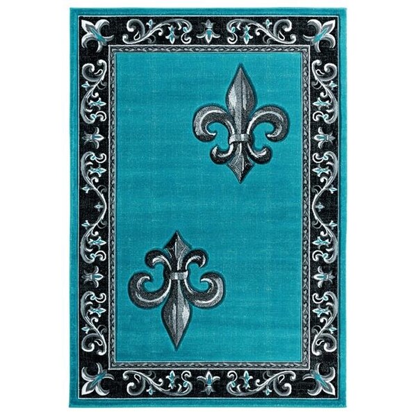 United Weavers Of America United Weavers of America 2050 11269 24 1 ft. 10 in. x 2 ft. 8 in. Bristol Lilium Turquoise Rectangle Accent Rug - 2050 11269 24