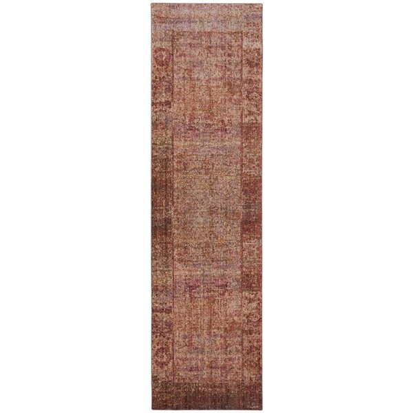 Flowers First 2 ft. 3 in. x 12 ft. Mystique Power Loomed Runner Rug, Rust & Multi Color - FL1909615