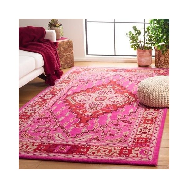 Safavieh 2 ft. - 3 in. x 9 ft. Bellagio Hand Tufted Runner Rug - Red and Pink - BLG545B-29