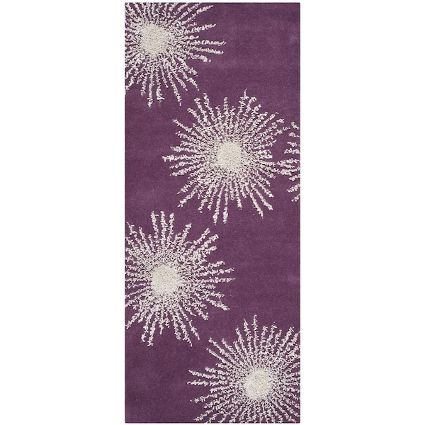 Safavieh Soho Runner Rugs, Purple and Ivory - 2 ft.-6 in. x 10 ft. - SOH712P-210