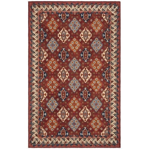Safavieh Antiquity Global Rectangle Hand Tufted RugsRed & Blue 2 ft.-3 in. x 8 ft. - AT509Q-28