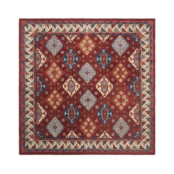 Safavieh Antiquity Global Rectangle Hand Tufted RugsRed & Blue 2 ft.-3 in. x 8 ft. - AT509Q-28