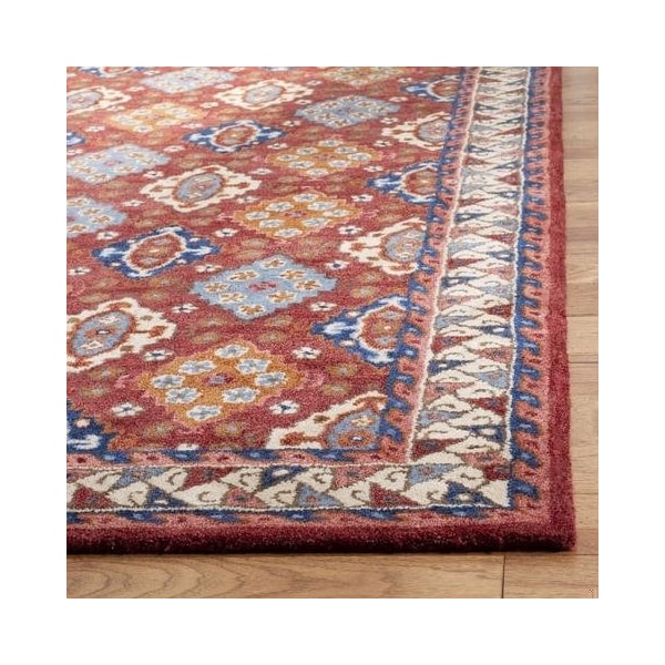 Safavieh Antiquity Global Rectangle Hand Tufted RugsRed & Blue 2 ft.-3 in. x 8 ft. - AT509Q-28