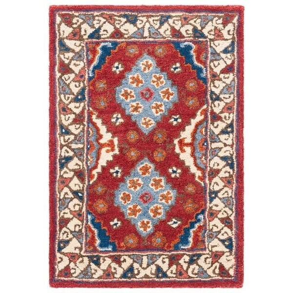 Safavieh Antiquity Global Rectangle Hand Tufted RugsRed & Blue 2 ft.-3 in. x 8 ft. - AT509Q-28