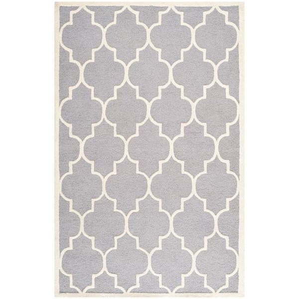 Safavieh Cambridge Hand Tufted Runner Rug- Silver - Ivory- 2 ft. 6 in. x 10 ft. - CAM134D-210