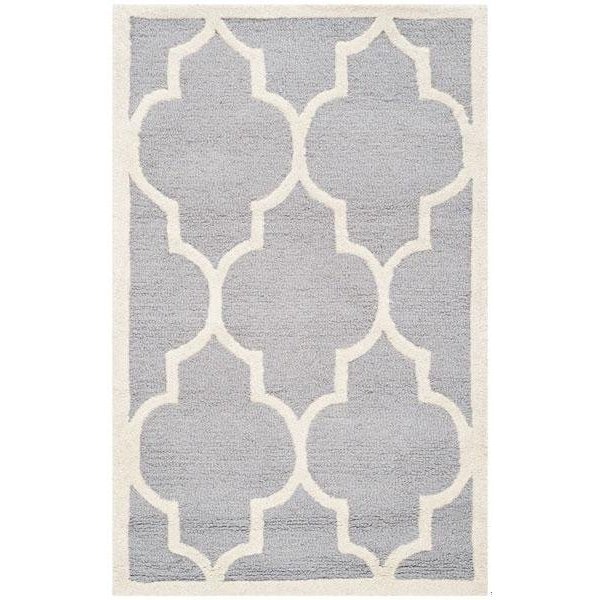 Safavieh Cambridge Hand Tufted Runner Rug- Silver - Ivory- 2 ft. 6 in. x 10 ft. - CAM134D-210