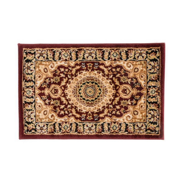 World Rug Gallery Traditional Oriental Medallion Design Area Rug 2' x 3' Burgundy - 101BURGUNDY2X3