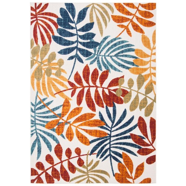 Safavieh 4 x 6 ft. Cabana 800 Power-Loomed Rectangle Rug Creme & Red - CBN814A-4