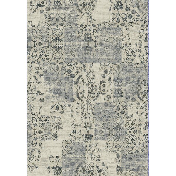 Dynamic Rugs 25010 Quartz Collection 7.10 x 10.10 in. Traditional Rectangle Rug, Light Grey - QU91225010190