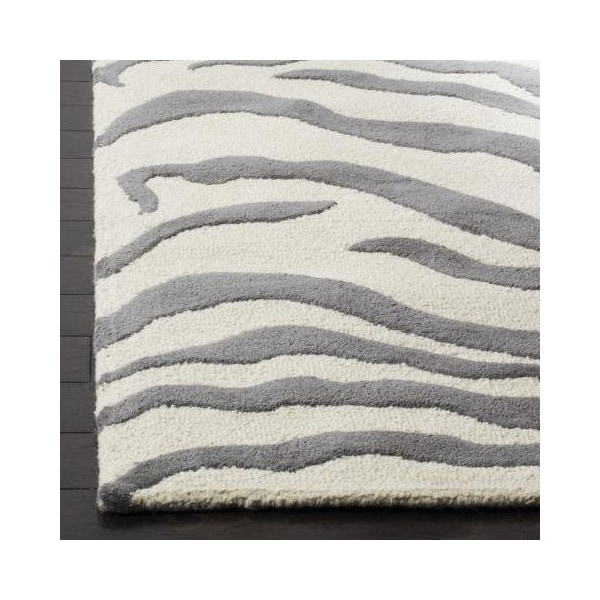 Safavieh 8 x 10 ft. Cambridge Hand Tufted Large Rectangle Area RugIvory & Dark Grey - CAM709A-8
