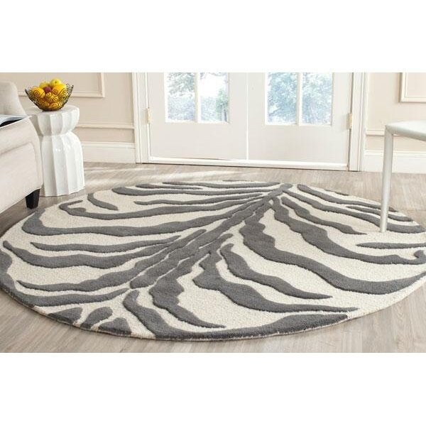 Safavieh 8 x 10 ft. Cambridge Hand Tufted Large Rectangle Area RugIvory & Dark Grey - CAM709A-8
