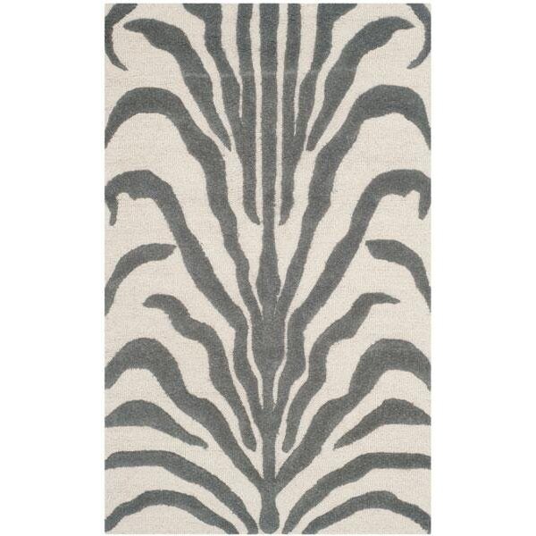 Safavieh 8 x 10 ft. Cambridge Hand Tufted Large Rectangle Area RugIvory & Dark Grey - CAM709A-8