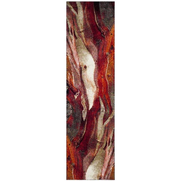 Safavieh Glacier Power Loomed Runner Rug, Red and Multicolor - 2 ft.-3 in. x 8 ft. - GLA126A-28