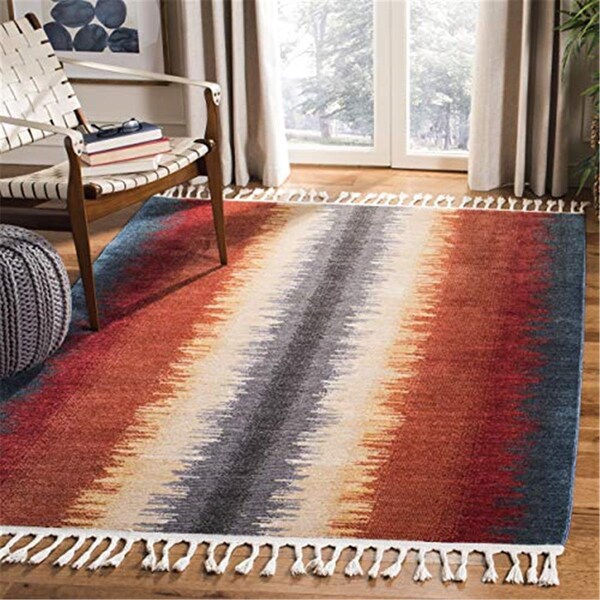Safavieh 3 x 5 ft. Farmhouse 800 Rectangle Rug Navy & Orange - FMH824N-3