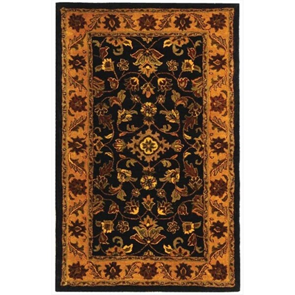 Safavieh 4 x 6 ft. Small Rectangle- Traditional Golden Jaipur Black And Gold Hand Tufted Rug - GJ250D-4