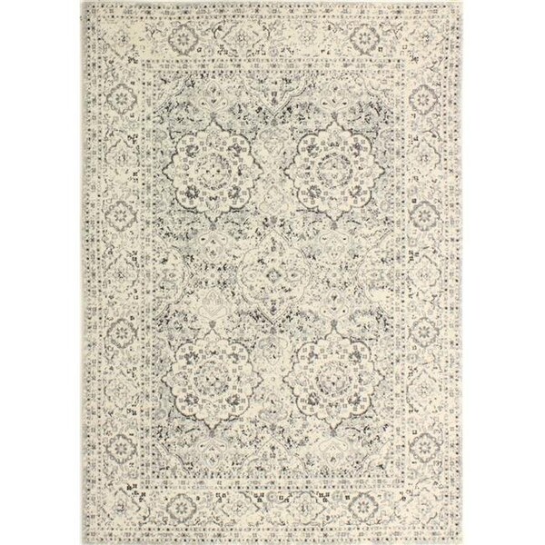 Bashian Bashian E110-SIL-5X7.6-5363 Everek Collection Floral; Oriental Transitional Polypropylene Machine Made Area Rug; Silver - 5 ft. x 7 ft. 6 in. - E110-SIL-5X7.6-5363
