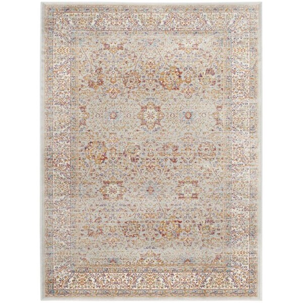 Safavieh 4 x 5 ft.-7 in. Small Rectangle Sevilla Power Loomed RugSilver & Ivory - SEV810A-4