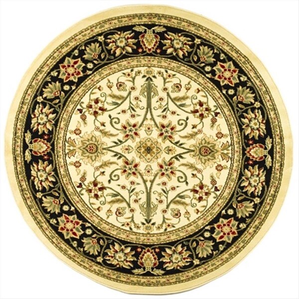 Safavieh 5 ft. 3 in. x 5 ft. 3 in. Round Lyndhurst Ivory and Black Traditional Rug - LNH212B-5R