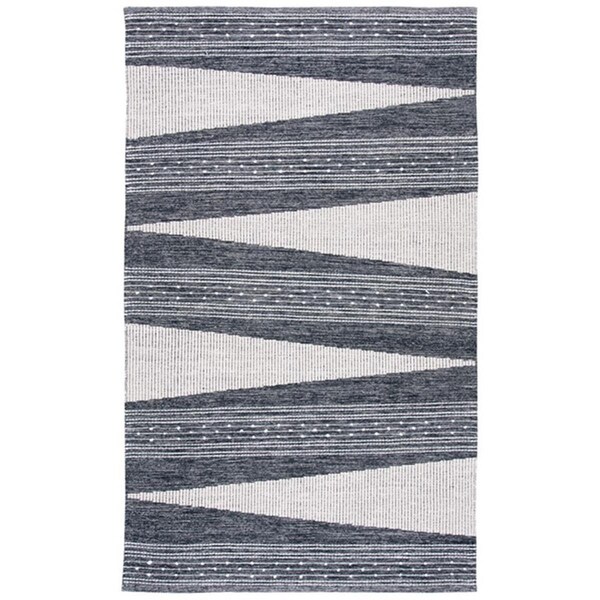 Safavieh 3 x 5 ft. Striped Kilim Contemporary Rectangle Hand Woven Rug Black & Ivory - STK521Z-3
