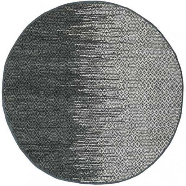 Flowers First 6 x 6 ft. Round Vintage Leather Hand Woven Rug, Light Grey & Charcoal - FL1885079