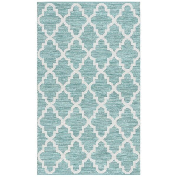Safavieh 3 x 5 ft. Small Rectangle Montauk Hand Woven Rug, Mint and Ivory - MTK611Q-3