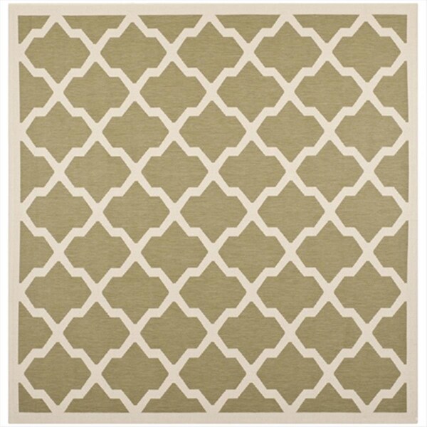 Safavieh 4 Ft. X 4 Ft. Square Indoor-Outdoor Courtyard- Green And Beige- Machine Made Rug - CY6903-244-4SQ