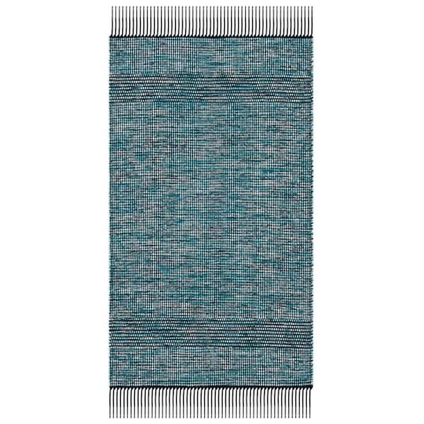 Safavieh 8 x 10 ft. Montauk Contemporary Rectangle Rug, Turquoise & Black - MTK620K-8
