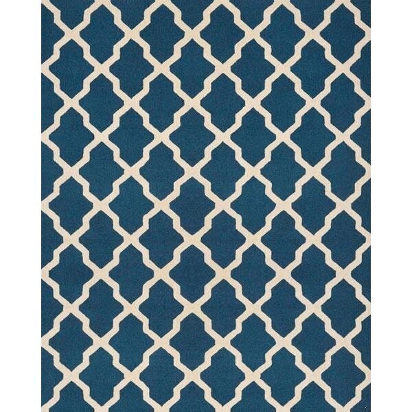 Safavieh 5 x 8 ft. Medium Rectangle Transitional Cambridge- Navy Blue and Ivory Hand Tufted Rug - CAM121G-5