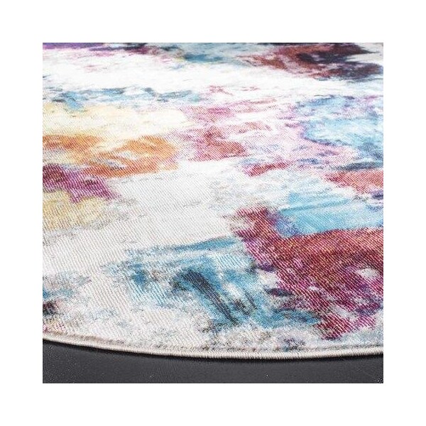 Safavieh 8 x 10 ft. Aria Rectangle Power-Loomed Rug Gray & Wine - ARA165F-8