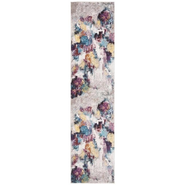 Safavieh 8 x 10 ft. Aria Rectangle Power-Loomed Rug Gray & Wine - ARA165F-8