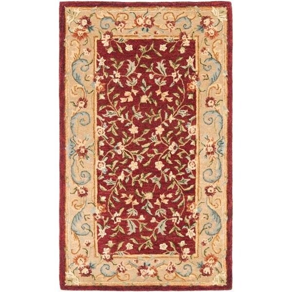 Safavieh 4 x 6 ft. Small Rectangle Traditional Bergama- Red and Dark Beige Hand Tufted Rug - BRG164A-4