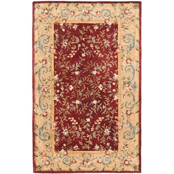 Safavieh 4 x 6 ft. Small Rectangle Traditional Bergama- Red and Dark Beige Hand Tufted Rug - BRG164A-4