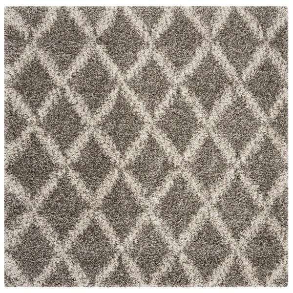 Safavieh Hudson Shag 300 Power Loomed Square Area RugGrey & Ivory 7 x 7 ft. - SGH333B-7SQ